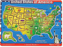 Complete profile for united states. Amazon Com Melissa Doug Deluxe Wooden Usa Map Sound Puzzle Melissa Doug 715 Toys Games