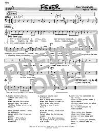 Love theme from romeo & juliet. Fever Sheet Music Peggy Lee Real Book Melody Lyrics Chords