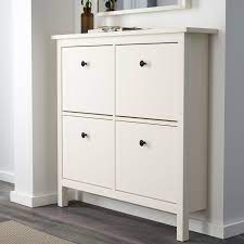 Hemnes Shoe Cabinet With 4 Compartments White 107x101 Cm Ikea
