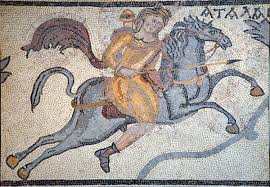 She was a sporty lady who became a heroine after killing the calydonian boar. Meleager And The Calydon Boar Mosaic Blues