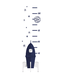 Fly Me To The Moon Wall Stickers Growth Chart