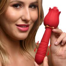 Racy Rose Thrusting and Licking Rose Vibrator: Sex Toy Distributing