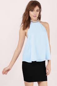 Cute Light Blue Tank Top Blue Top Backless Top Light Blue Tank 91 Kr Tobi Se