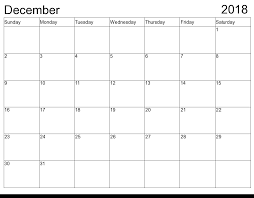 2018 December Calendar Printable 2018 Printable Calendar Print Calendar Calendar Printables