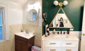 You have a great rv or. Before After A Beige Bathroom Gets A Deep Green Refresh Design Sponge