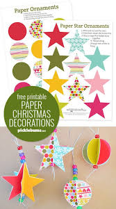 Star And Circle Paper Christmas Decorations Free Printable Paper Christmas Decorations Easy Christmas Tree Decorations Christmas Decorations For Kids
