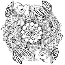 Adult coloring pages to print. Coloring Koi Fish Mandala Novocom Top