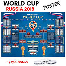 Galleon World Cup Russia 2018 Wall Chart Soccer Calendar