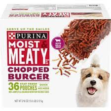 Purina Moist Meaty Chopped Burger Dog Food 36 Ct Pouch 135 Lb At Tractor Supply Co In 2021 Dog Food Reviews Dog Food Recipes Canned Dog Food