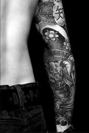 It represents a female demon who is jealous of his peers. New 53 Japanese Tattoo Sleeve Black And White