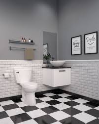 Whether designing a guest bathroom, designing for resale, or simply designing a bathroom for personal use, there are times. What Color To Paint Bathroom Walls With Black And White Tile Flooring Roomdsign Com