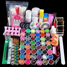 Professional Nail Art Set Kit Brush Buffer Tool Nail Tips Glue Colorful Acrylic Glittery Powderonline Sale Tvc Mall Nail Art Set Acrylic Nail Kit Nail Art Kit