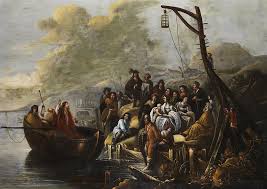 This scene is based on an incident recounted in three gospels of the new testament: Jesus Preaches At The Sea Of Galilee Painting By Gerbrand Van Den Eeckhout