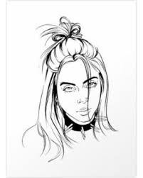 Billie Eilish Cartoon Drawing Black And White Image Associee Tekenen Billie Eilish Billie