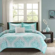 Most relevant trending newest best selling. Full Queen Teal Turquoise Aqua Blue And White Damask Comforter Set Fastfurnishings Com