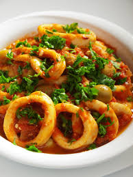 Recipe For Greek Style Spicy Calamari Greek Recipes Seafood Recipes Greek Cooking