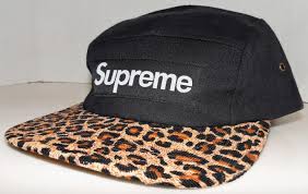 Supreme Leopard Print Bill 5 Panel Black Strapback Hat Cap Made In Usa By Vintagestockjax On Etsy Hats For Sale Black Panels Strapback Hats