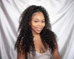 Curly Hair Wig Half Up Half Down Curly Hair Styles Curly Human Hair Wig Wigs