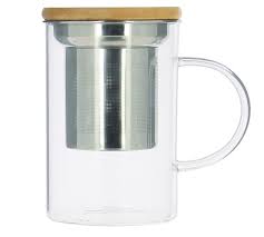 Glass Mug With Tea Infuser And Bamboo