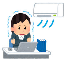 職場のエアコンが寒い女性のイラスト | かわいいフリー素材集 いらすとや