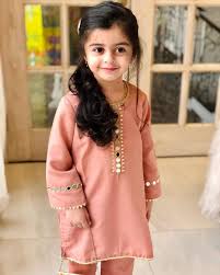 A scarf wrapped around a short printed dress with sandals is chic and comfortable attire. Ajdesigner47 Posted On Their Instagram Profile My Favorite Millennial Pink Color On My Little Kids Designer Dresses Baby Frocks Designs Fancy Dress For Kids