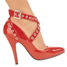Single Sole Mid Heel Pleaser Usa Pump 8223 Red Patent