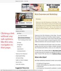 Click here to read about the 2009 mla updates. Navigating The New Owl Site Purdue Writing Lab