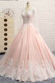 Long Sleeves Wedding Dress Colorful Bridal Dresses Long Sleeves Lace Blush Pink Wedding Gown Long Sleeve Wedding Dress Lace Wedding Dress Long Sleeve Pink Wedding Gowns