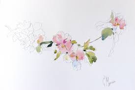 Almond Flowers Drawing by Cecilia Marchan | Saatchi Art
