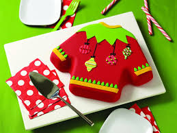 Pipe the white vanilla frosting onto the cake to create the neckline and the middle of the sweater. New Ugly Christmas Sweater Cake Pan Collectibles Kitchen Home