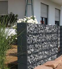 Gabionen Blickdicht Stabil Individuell Gabionen Hinterhof Designs Gabionenwand