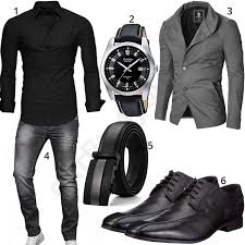 Schwarz Grauer Business Style Fur Manner Outfits4you De Herrenkleidung Outfit Mode Fur Manner