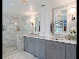 Transitional bathroom features gray marble moroccan style bath tiles with white grout that lead to a gray 5 panel door. Gray And White Bathrooms Youtube