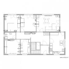 Rez De Chaussee Meuble Plus Et Cotations Plan Dessine Par Blanchier Logiciel Plan Maison Plan Architecture Maison Rez De Chaussee