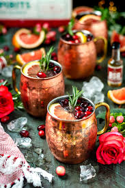 These 12 christmas drink recipes are easy to make & are sure to spread holiday cheer! Grapefruit Bourbon Yule Mules Host The Toast