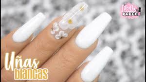 Ver más ideas sobre manicura de uñas, uñas acrilicas en 3d, uñas de gel bonitas. Unas Blancas Con Flor 3d Alto Y Bajo Relieve Youtube