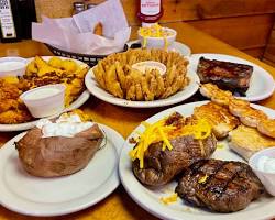 Image of table at Texas Roadhouse with various lunch specials