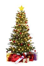 Decorated Christmas Tree On White Background With Gifts Affiliate Tree Christ Christmas Tree Decorations Christmas Tree Wallpaper Christmas Tree Images
