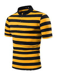Ericdress Stripe Stand Collar Casual Mens Polo Shirt 13988660 Ericdress Com Men Shirt Style Online Mens Clothing Mens Tops