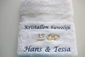 Kristallen Huwelijk Cadeau 15 Jaar Getrouwd Huwelijkscadeau Borduur Kado