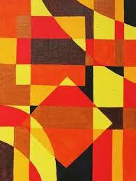 Geometrical Warm Colour Scheme Painting