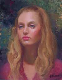 Portrait of Woman, Realistic Female Face, "kaila" by Sherri Aldawood,  14"x11", Original Oil Painting, Wall Art, Free Shipping