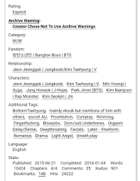 On archive of our own (ao3), users can make profiles, create works and other . Complete Taekook Au And Ao3 Fic Rec Thread On Twitter 75 Do It For The Money By Nimm Taekook Ao3 Fic Chapters 1 Words 15k Canon Complaint Friends To Lovers Little