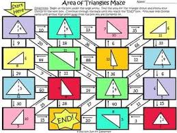 Area Of Triangles Measurement Maze Activity Math Lessons Middle School Math Mathematics Worksheets