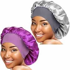 ASHILISIA 2 Pcs Wide Elastic Band Satin Sleep Bonnet Soft Night Sleeping  Cap for Women : Amazon.com.au: Beauty