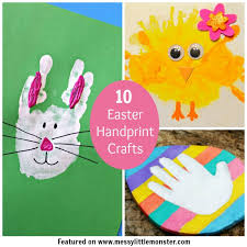 How to make a stand up easter bunny card for young children. Easter Handprint Ideas Messy Little Monster