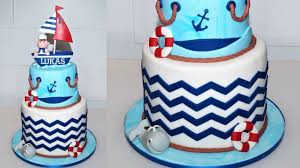 Sailor dessert table in navy, white and coral. Cake Decorating Tutorial Nautical Theme Fondant Cake Sugarella Sweets Youtube