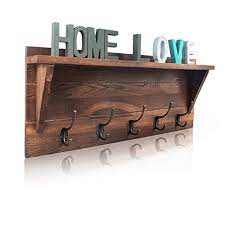 Maybe you would like to learn more about one of these? Buy Rustic Coat Rack Wall Mounted Wall Coat Hooks With 2 Diy Decorations Entryway Coat Racks Shelf 24 With 5 Bronze Hooks Wooden Country Style Online In Indonesia B07r594pkv