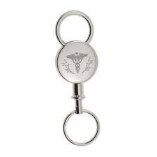 Download Round Silver Detachable Key Chain With Caduceus On Clearance While Supplies Lasts