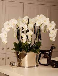 Orchid In A Large Champagne Cooler Rtfact Artificial Silk Flowers Orchid Flower Arrangements Artificial Floral Arrangements Artificial Flower Arrangements